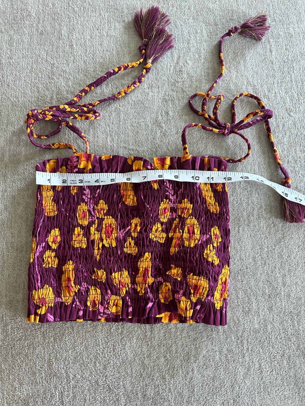 NWOT Coniglio Palm Beach Smocked Floral Crop Top - Picture 5 of 8
